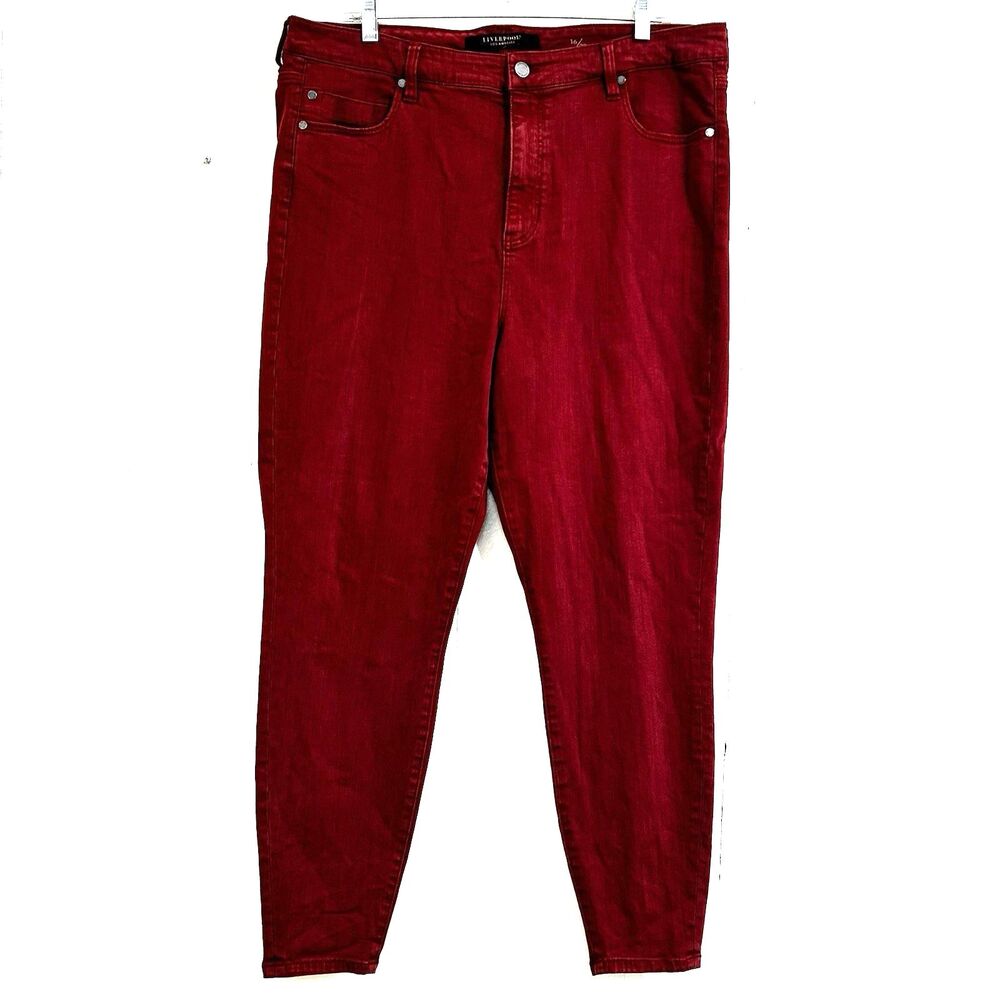 Liverpool Jeans High-Rise Ankle Skinny Jeans Size 16 Wash Cherry Wood Stretch